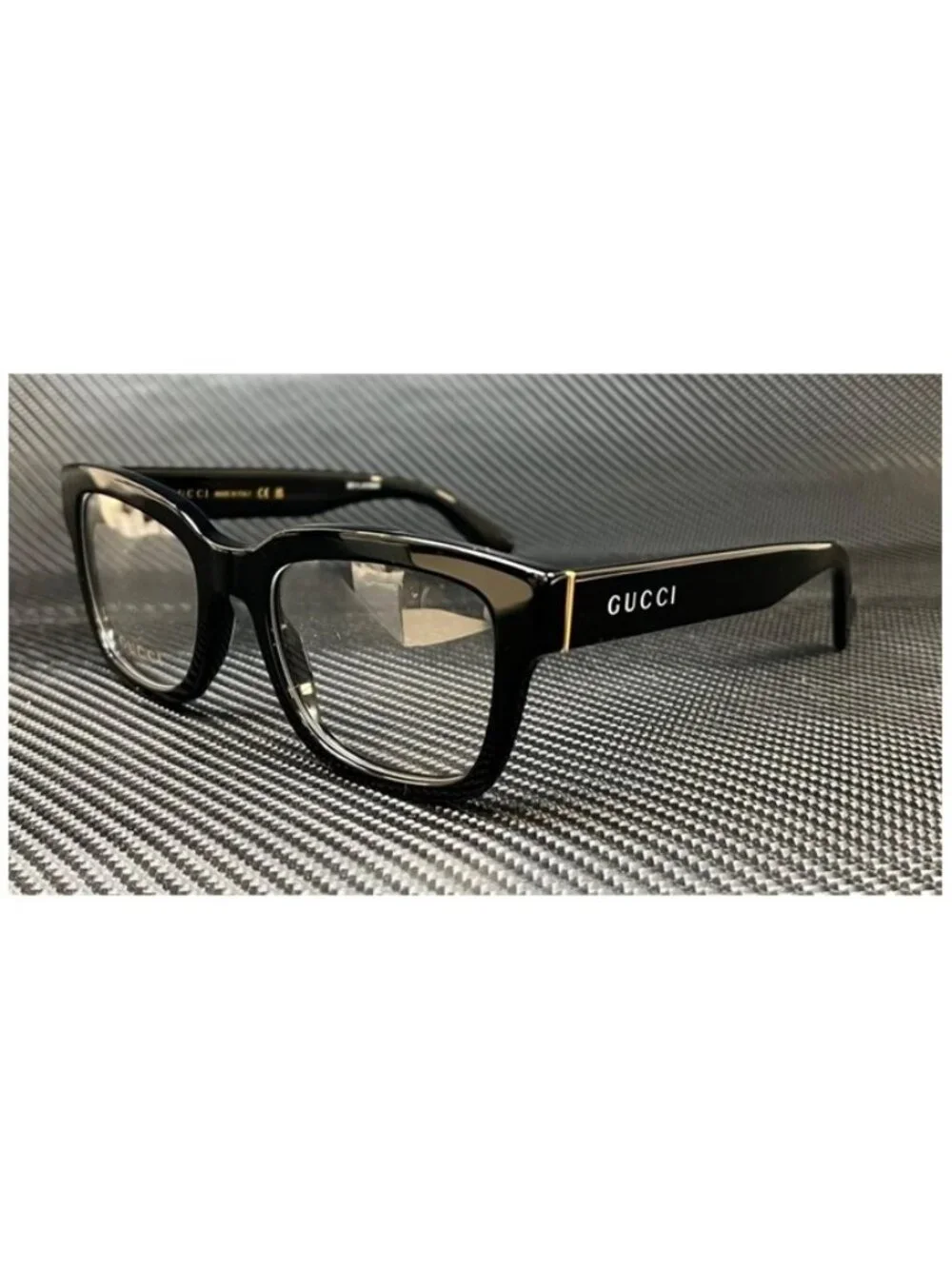 New Gucci Men  Black Gold Eyeglasses  52- 20- 145